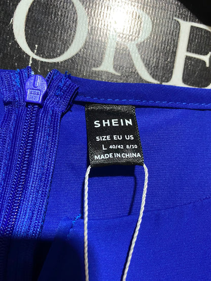 SHEIN |L| BUST 18| A2| BELLE ROYAL BLUE EMBELLISHED EMPIRE WAIST COBALT MAXI DRESS NWT