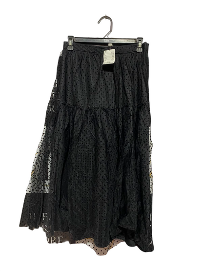 H&M |M| WAIST 27| A3| BLACK SWISS DOT TIERED TULLE MAXI SKIRT