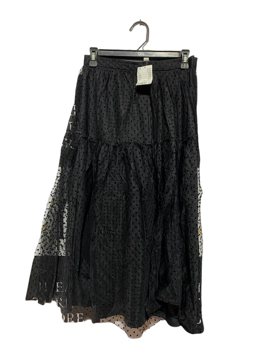 H&M |M| WAIST 27| A3| BLACK SWISS DOT TIERED TULLE MAXI SKIRT