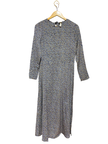 H&M |S| BUST 17| A3| MULTICOLOR MICRO DITSY CONFETTI PRINT LONG SLEEVE MAXI DRESS