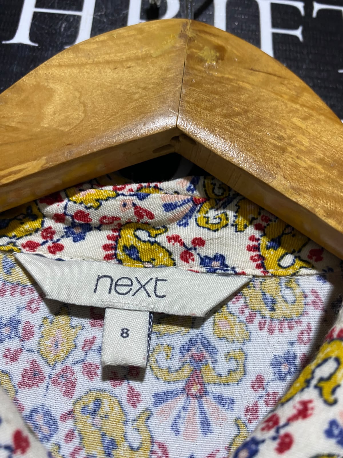 NEXT |M| BUST 18| A3| YELLOW AND RED MEDALLION PRINT LONG SLEEVE SHIRT MAXI DRESS