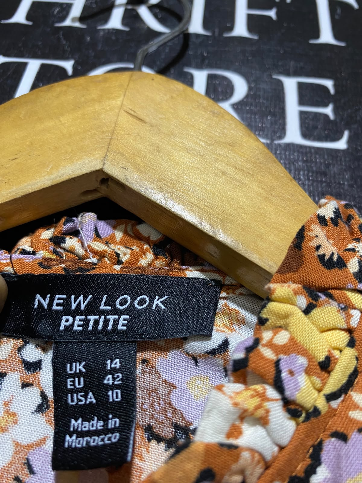 NEW LOOK |M| BUST 18| A3| MUSTARD YELLOW AND BROWN FLORAL MOCK NECK PUFF SLEEVE MIDI DRESS