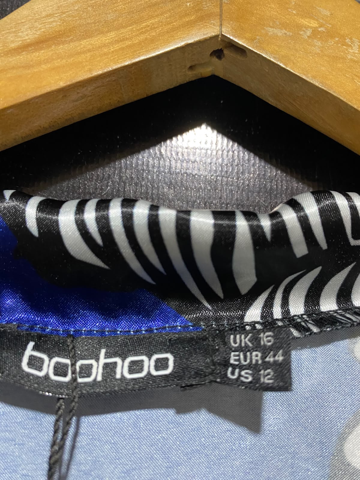 BOOHOO |XL| A3| ROYAL BLUE SATIN TIGER PRINT PYJAMA PANTS SET