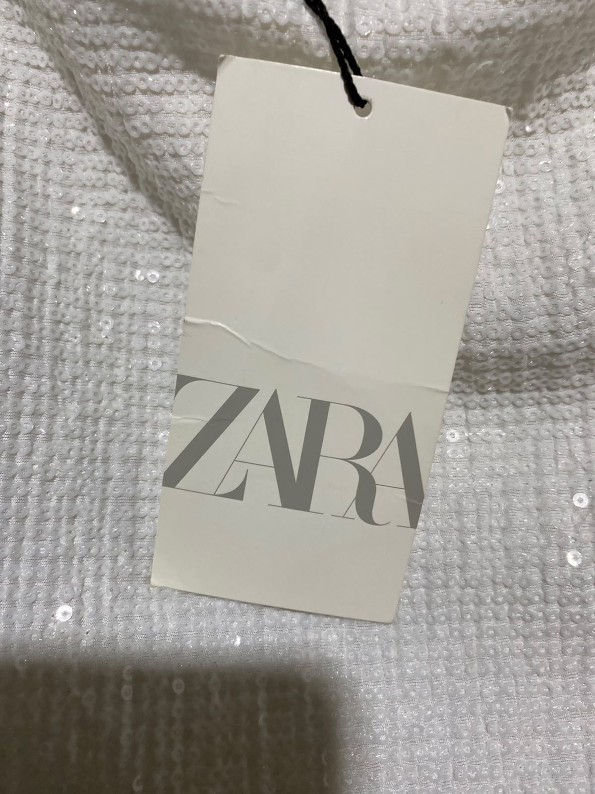 ZARA |M| BUST 15| A3| WHITE SEQUIN HALTER H neck BACKLESS PARTY CROP TANK TOP