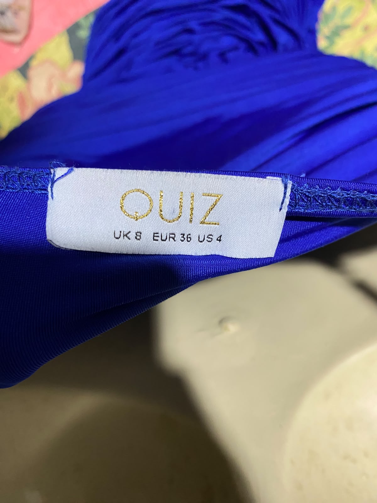 QUIZ |S| BUST 15| A3| ROYAL BLUE HEAVILY RUCHED SPAGHETTI STRAP BODYCON MIDI DRESS