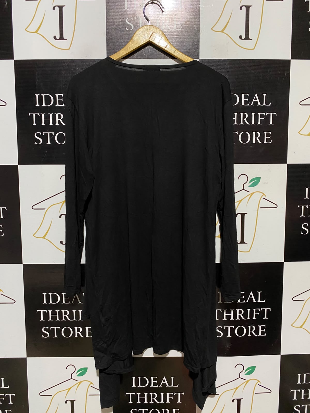 BLOSSOM LONDON |L| BUST 20| A3| BLACK OPEN-FRONT DRAPED WATERFALL CARDIGAN