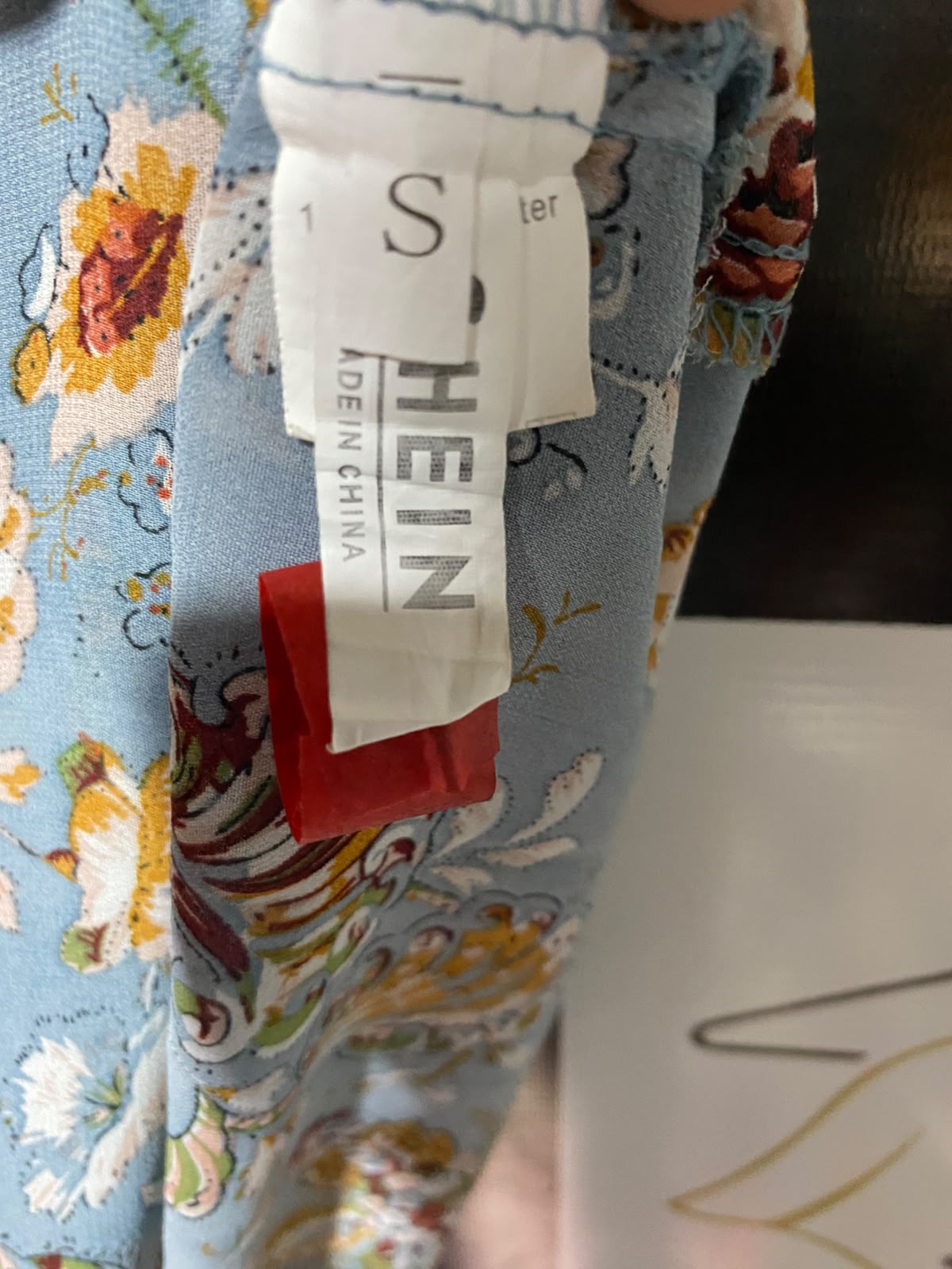 SHEIN |S| BUST 14| A3| DUSTY BLUE BOHEMIAN PAISLEY FLORAL SMOCKED WAIST MAXI DRESS
