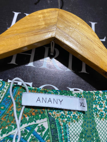 ANANY |XL| BUST 21| A3| GREEN BOHEMIAN PAISLEY PRINT TIERED MAXI DRESS