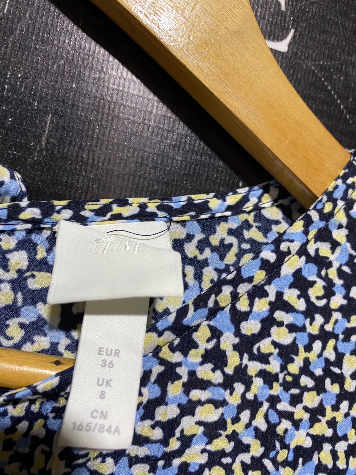 H&M |S| BUST 17| A3| MULTICOLOR MICRO DITSY CONFETTI PRINT LONG SLEEVE MAXI DRESS