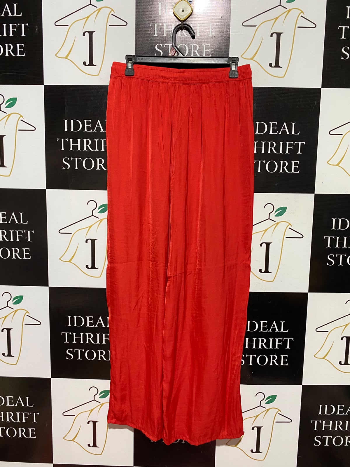 PRIMARK |M| WAIST 28| A3| VIBRANT CHERRY RED ELASTIC DRAWSTRING WAIST WIDE-LEG LOUNGE PANTS