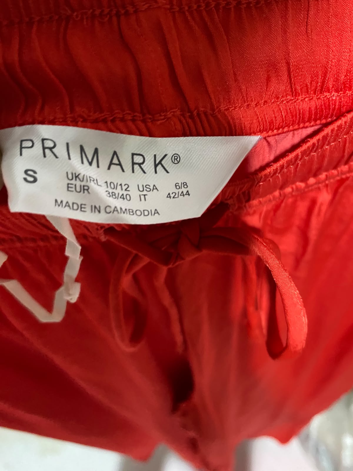 PRIMARK |M| WAIST 28| A3| VIBRANT CHERRY RED ELASTIC DRAWSTRING WAIST WIDE-LEG LOUNGE PANTS