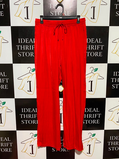 PRIMARK |M| WAIST 28| A3| VIBRANT CHERRY RED ELASTIC DRAWSTRING WAIST WIDE-LEG LOUNGE PANTS