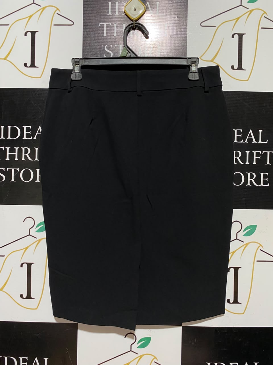 M&S |L| WAIST 32| A3| BLACK KNEE-LENGTH TWO-WAY STRETCH PENCIL SKIRT