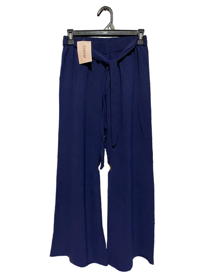 ANGEL |S| WAIST 26| A3| NAVY BLUE ELASTIC TIE-WAIST WIDE-LEG LOUNGE PANTS
