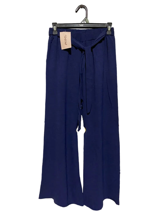 ANGEL |S| WAIST 26| A3| NAVY BLUE ELASTIC TIE-WAIST WIDE-LEG LOUNGE PANTS