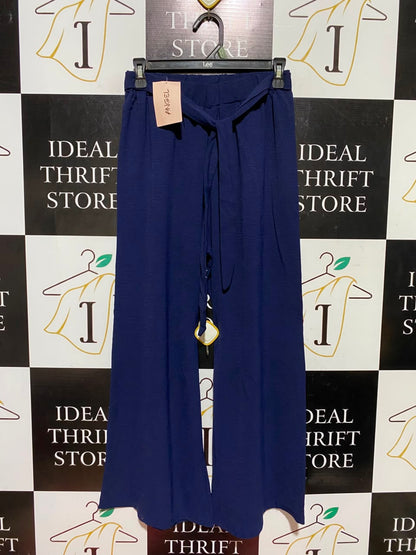 ANGEL |S| WAIST 26| A3| NAVY BLUE ELASTIC TIE-WAIST WIDE-LEG LOUNGE PANTS