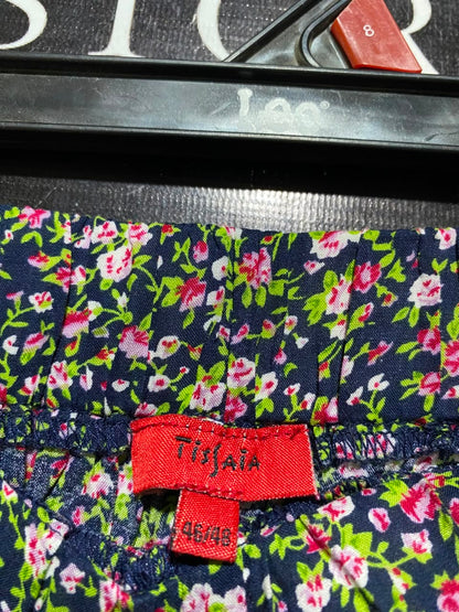 TISAIA |XL| WAIST 34| A3| NAVY MULTICOLOR DITSY FLORAL ELASTIC TIE-WAIST TAPERED PANTS
