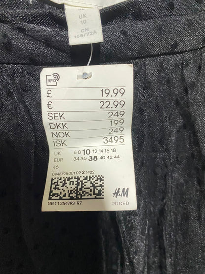 H&M |M| WAIST 27| A3| BLACK SWISS DOT TIERED TULLE MAXI SKIRT