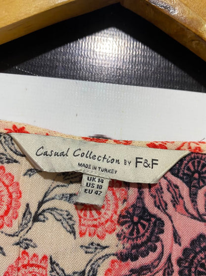F&F |M| BUST 18| A3| MULTICOLOR BOHO FLORAL PATCHWORK V-NECK HANKY HEM MIDI DRESS WITH TIE WAIST