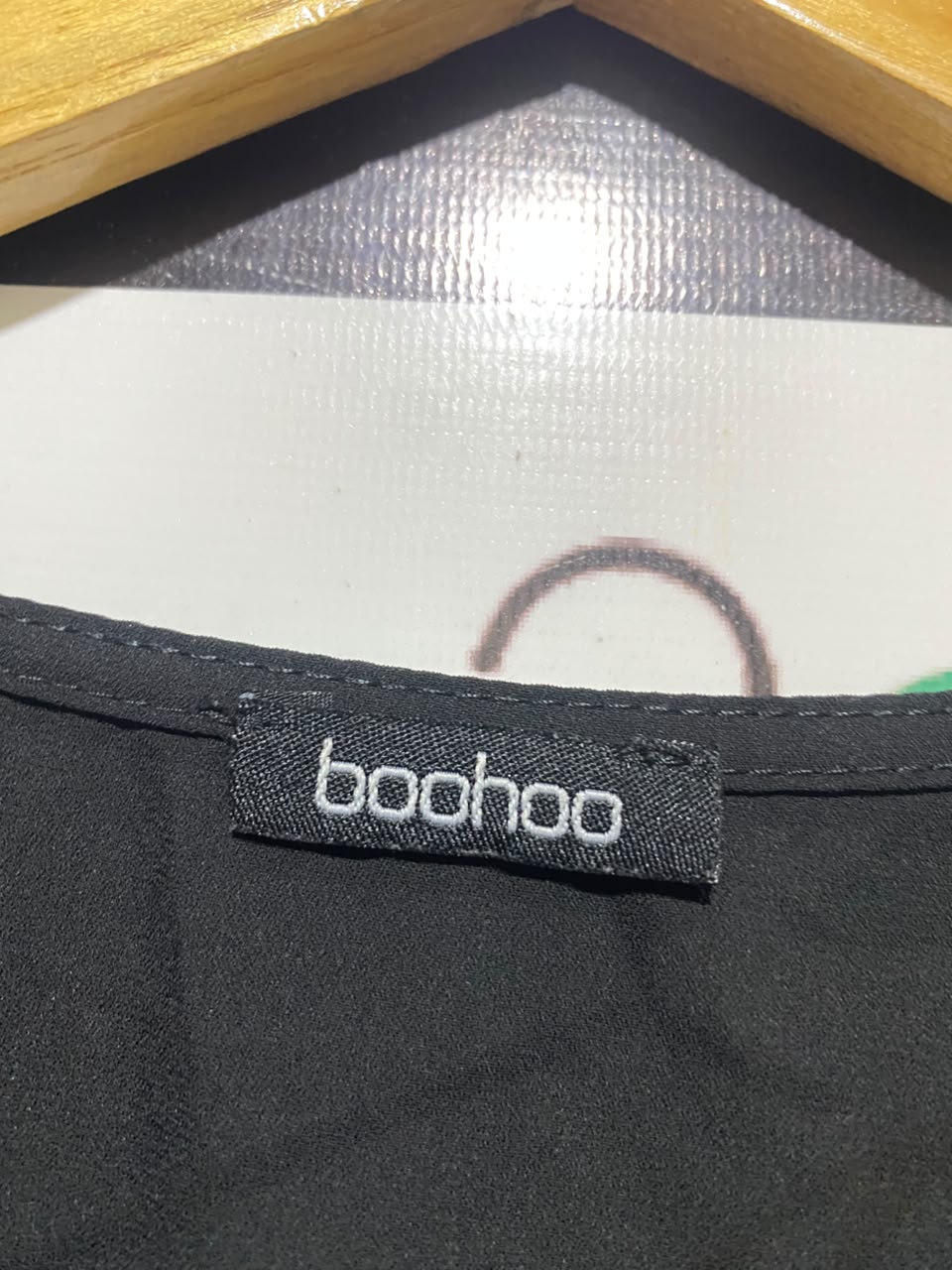 BOOHOO |L| BUST 20| A3| BLACK HIGH-WAISTED BUTTON-FRONT BABYDOLL SMOCK MINI DRESS