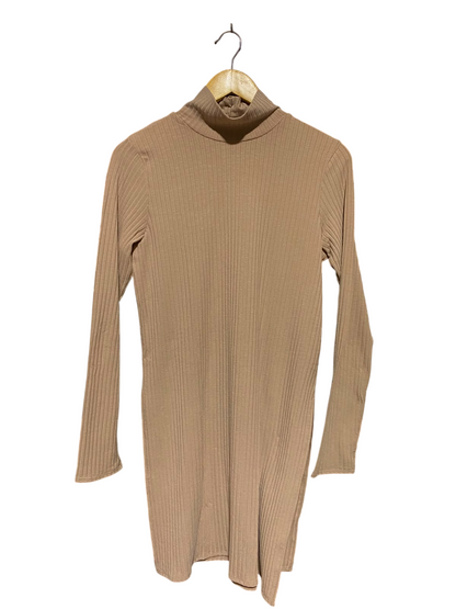 DOROTHY PERKINS |M| BUST 17| A4| ESSENTIAL BEIGE RIBBED TURTLENECK MIDI DRESS