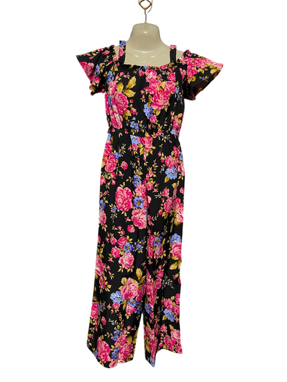 SHEIN |XS| BUST 15| A4| CHIC OFF-SHOULDER FLORAL WIDE-LEG JUMPSUIT