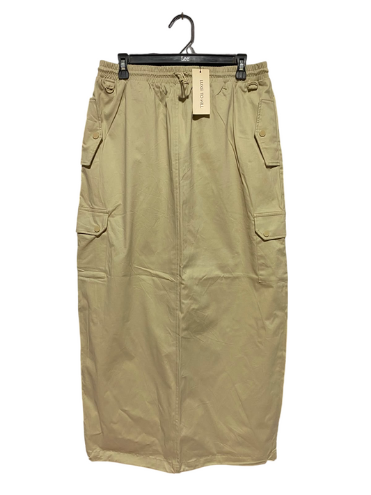 LUXE TO KILL |L| WAIST 30| A4| UTILITY-STYLE KHAKI CARGO SKIRT