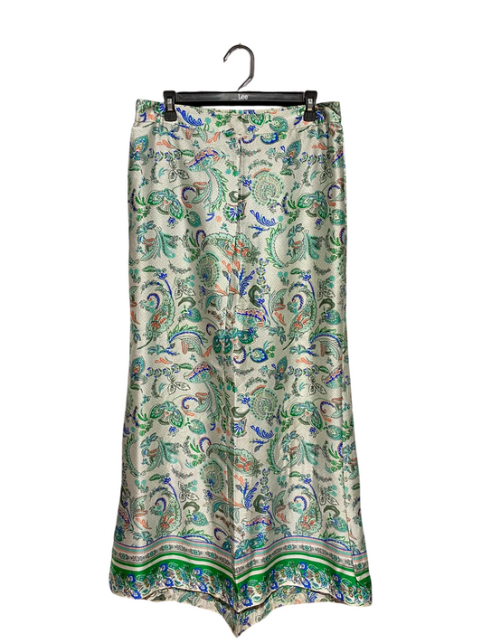 MAX |L| WAIST 32| A4| ELEGANT PAISLEY PRINT WIDE-LEG TROUSERS