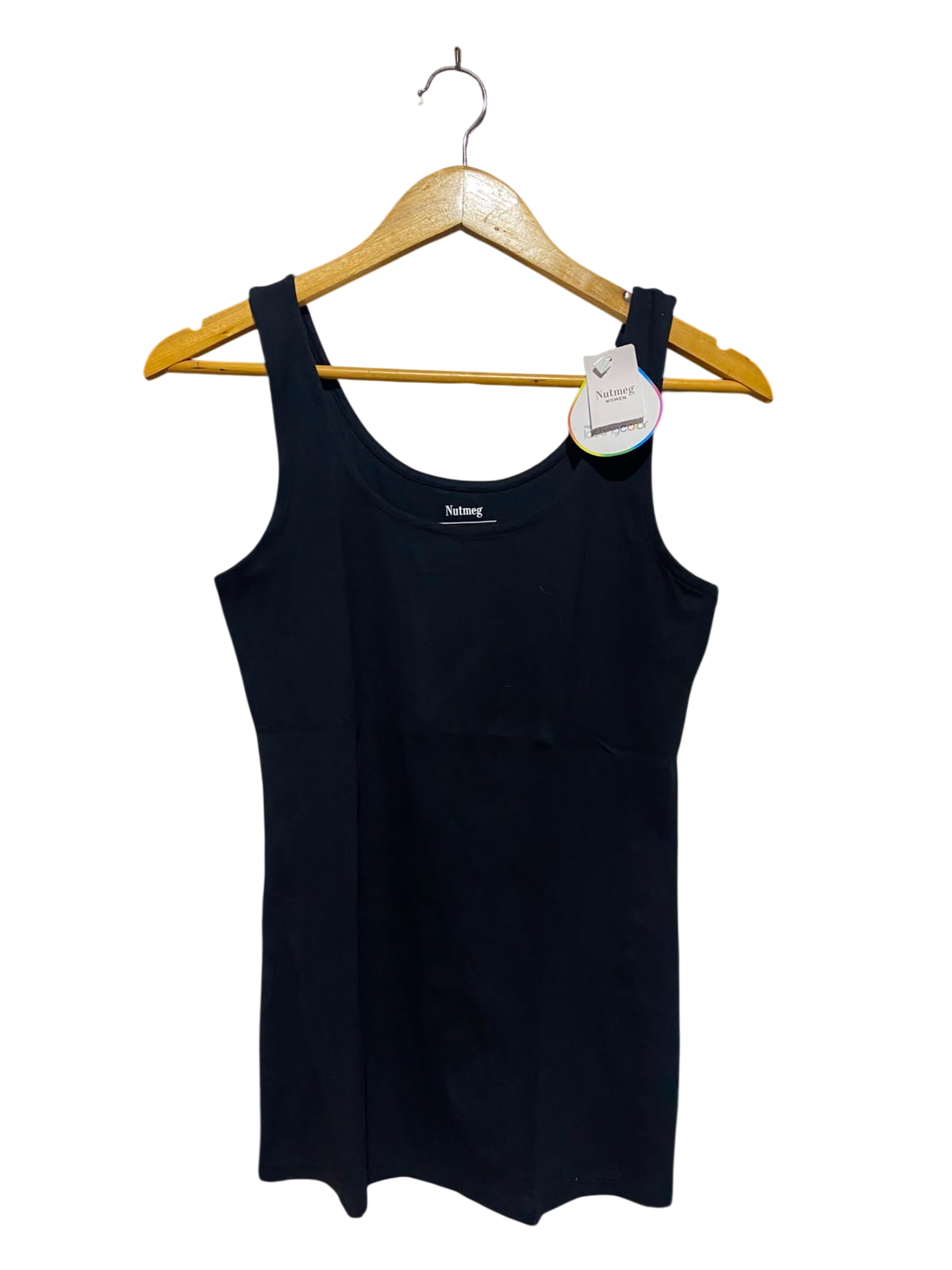 NUTMEG |S| BUST 15| A4| ESSENTIAL BLACK SCOOP-NECK TANK TOP