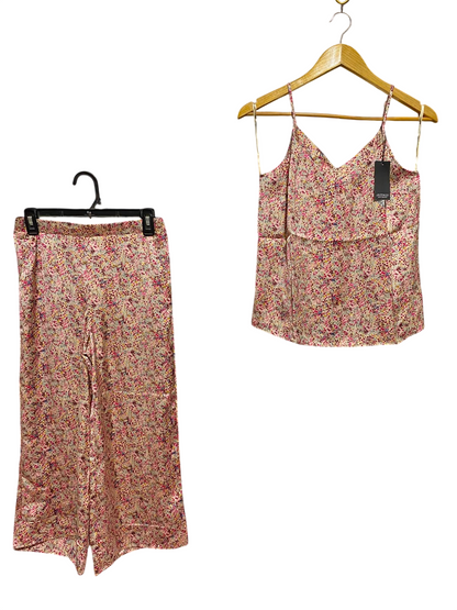 JEFF & CO |XS| A4| VIBRANT FLORAL SATIN CAMI AND TROUSER SET