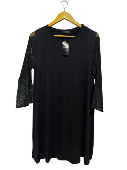 PAPAYA |M| BUST 18| A5| CLASSIC BLACK DRESS WITH LACE SLEEVE DETAIL