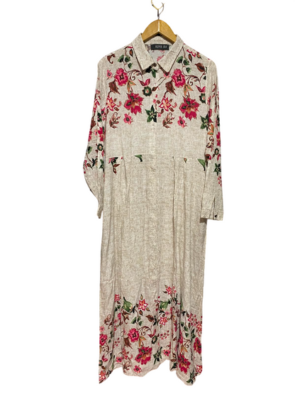 REFKA |L| BUST 20| A5| FLORAL PRINT BUTTON-DOWN SHIRT DRESS