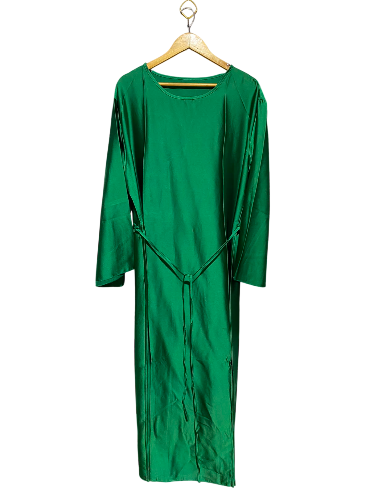 |XL| BUST 23| A5| EMERALD GREEN SILK-FEEL ELEGANT MAXI DRESS