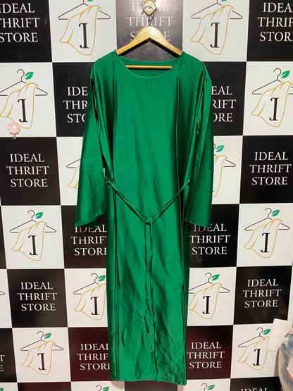 |XL| BUST 23| A5| EMERALD GREEN SILK-FEEL ELEGANT MAXI DRESS
