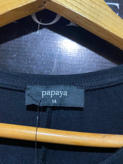 PAPAYA |M| BUST 18| A5| CLASSIC BLACK DRESS WITH LACE SLEEVE DETAIL