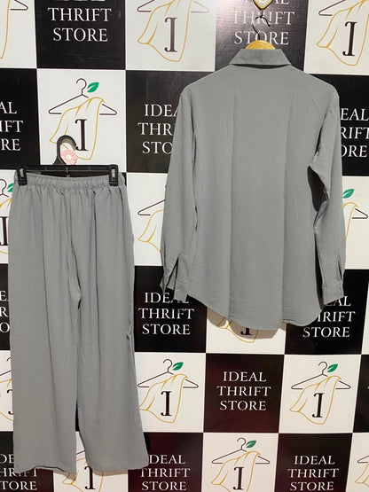 THE FITTIRE |M| A4| MINIMALIST GREY SHIRT AND TROUSER CO-ORD SET