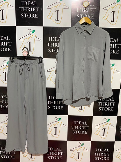 THE FITTIRE |M| A4| MINIMALIST GREY SHIRT AND TROUSER CO-ORD SET