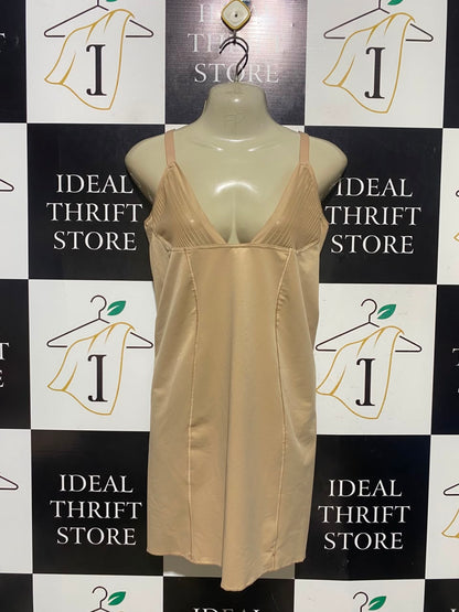 M&S |S| BUST 15| A4| ESSENTIAL NUDE BODY-CONTOURING SLIP DRESS