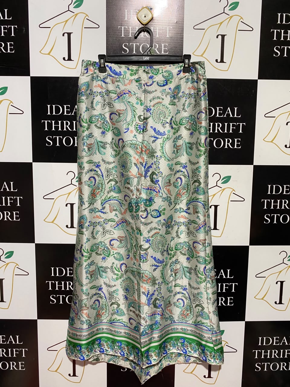MAX |L| WAIST 32| A4| ELEGANT PAISLEY PRINT WIDE-LEG TROUSERS