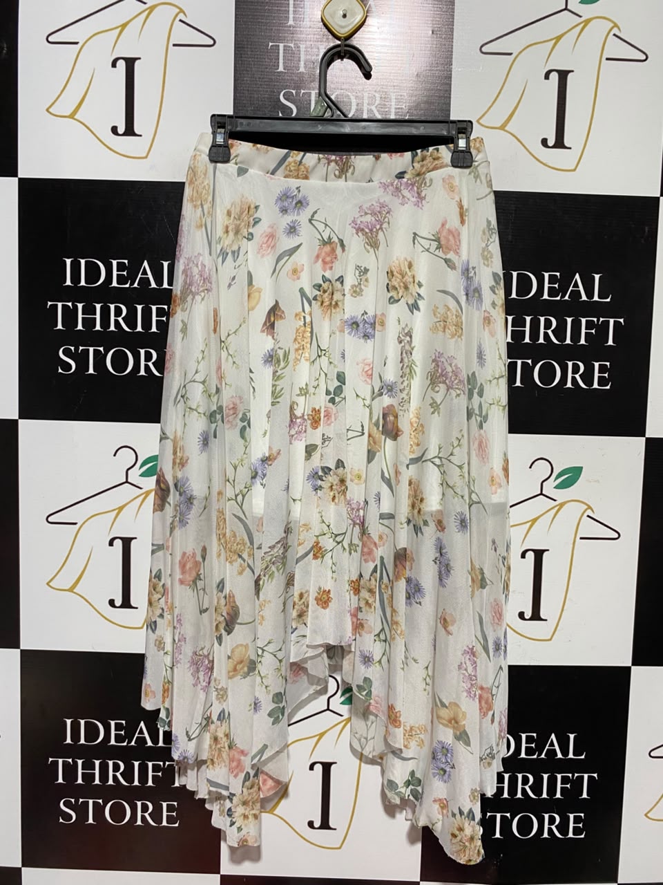 NEW LOOK |M| WAIST 27| A4| ELEGANT FLORAL PRINT HANDKERCHIEF HEM SKIRT