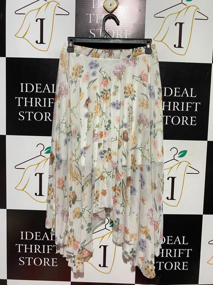 NEW LOOK |M| WAIST 27| A4| ELEGANT FLORAL PRINT HANDKERCHIEF HEM SKIRT