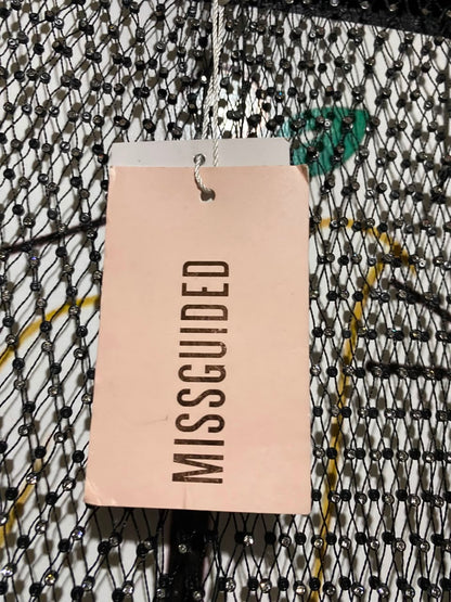MISS GUIDED |XS| WAIST 23| A4| GLAMOROUS RHINESTONE-EMBELLISHED MESH LEGGINGS