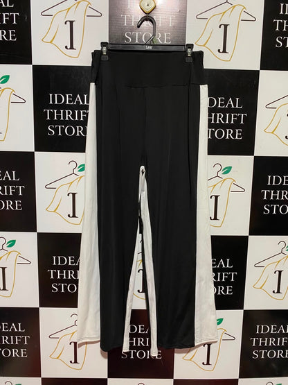 |XL| WAIST 30| A4| CHIC BLACK AND WHITE COLOR-BLOCKED TROUSERS