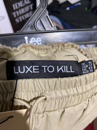 LUXE TO KILL |L| WAIST 30| A4| UTILITY-STYLE KHAKI CARGO SKIRT