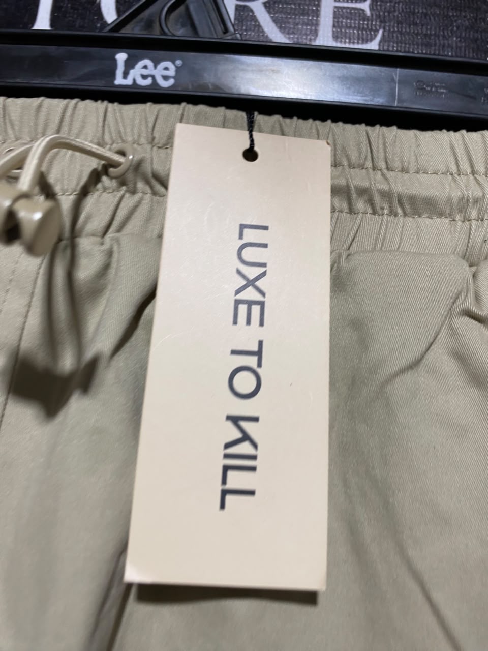 LUXE TO KILL |L| WAIST 30| A4| UTILITY-STYLE KHAKI CARGO SKIRT