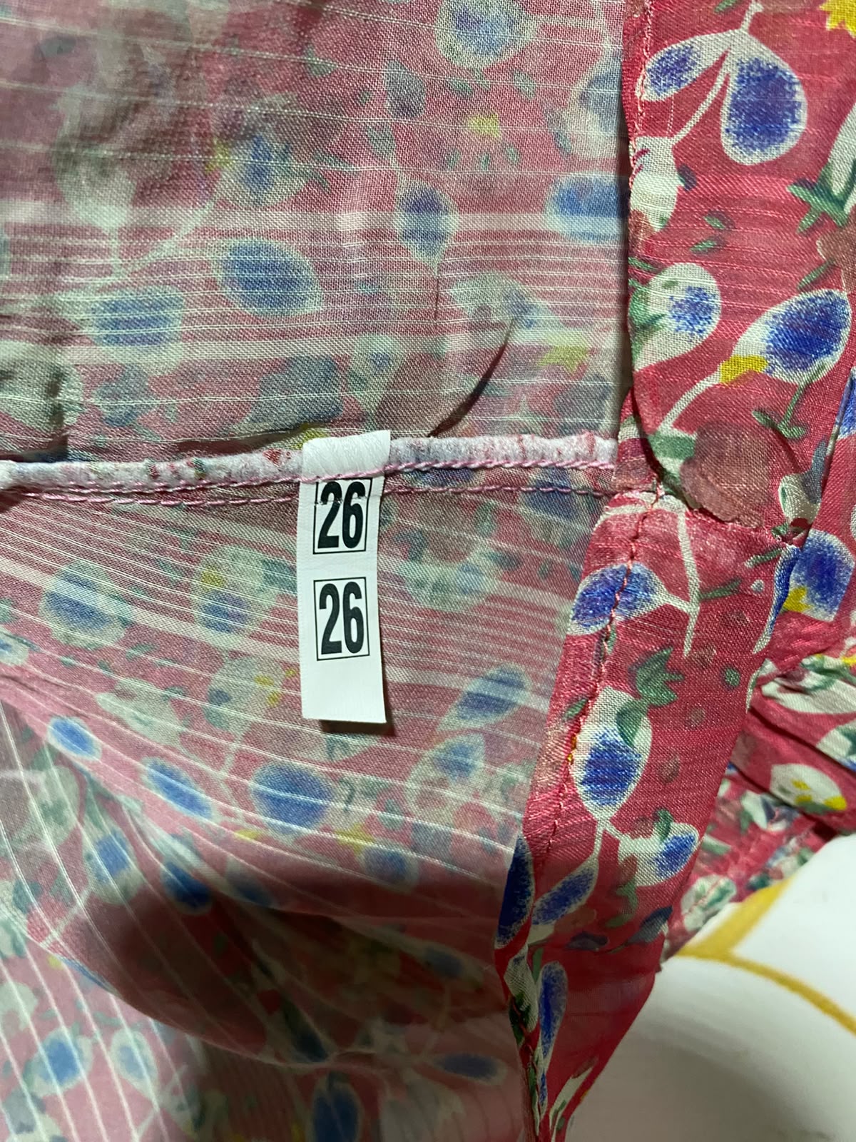 ZAYNEB |S| BUST 16| A4| VIBRANT PINK FLORAL PRINT BLOUSE WITH BEADED