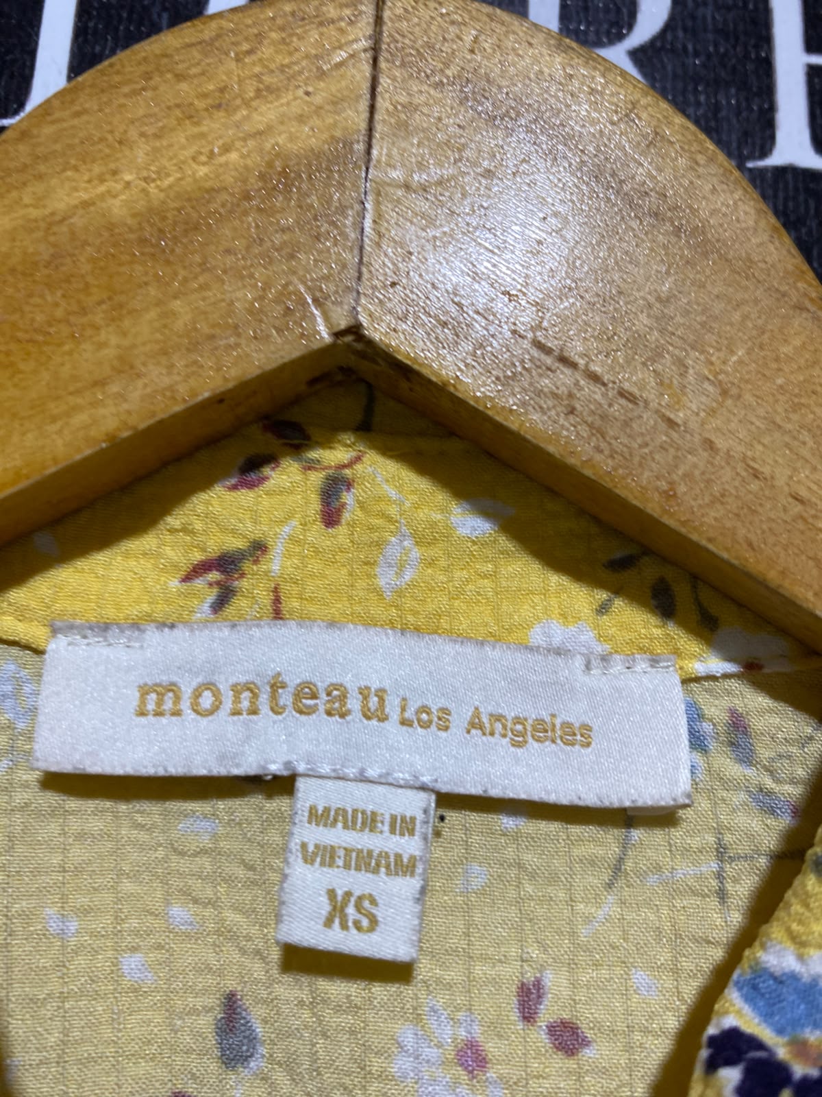 MONTEAU |XS| BUST 15| A4| BRIGHT YELLOW FLORAL PRINT TIERED SHIRT DRESS