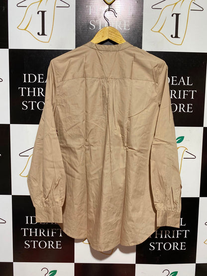M&S |L| BUST 22| A4| CHIC MANDARIN COLLAR LONG-SLEEVE SHIRT