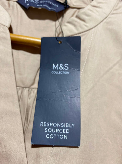M&S |L| BUST 22| A4| CHIC MANDARIN COLLAR LONG-SLEEVE SHIRT
