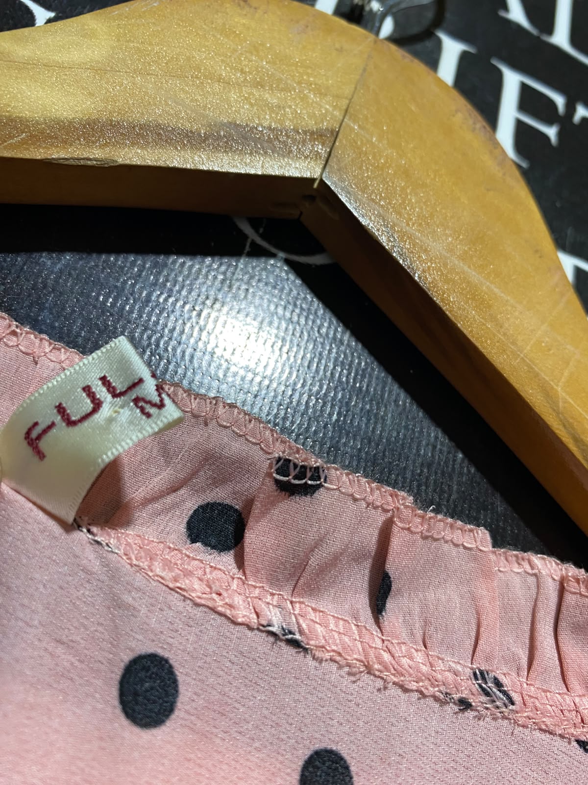 FULAIYA |M/L| BUST 20| A4| CHIC PINK AND BLACK POLKA DOT TIERED MAXI DRESS